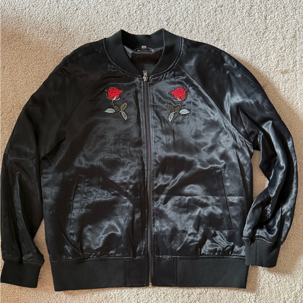 Kendall & Kylie Black Bomber Jacket